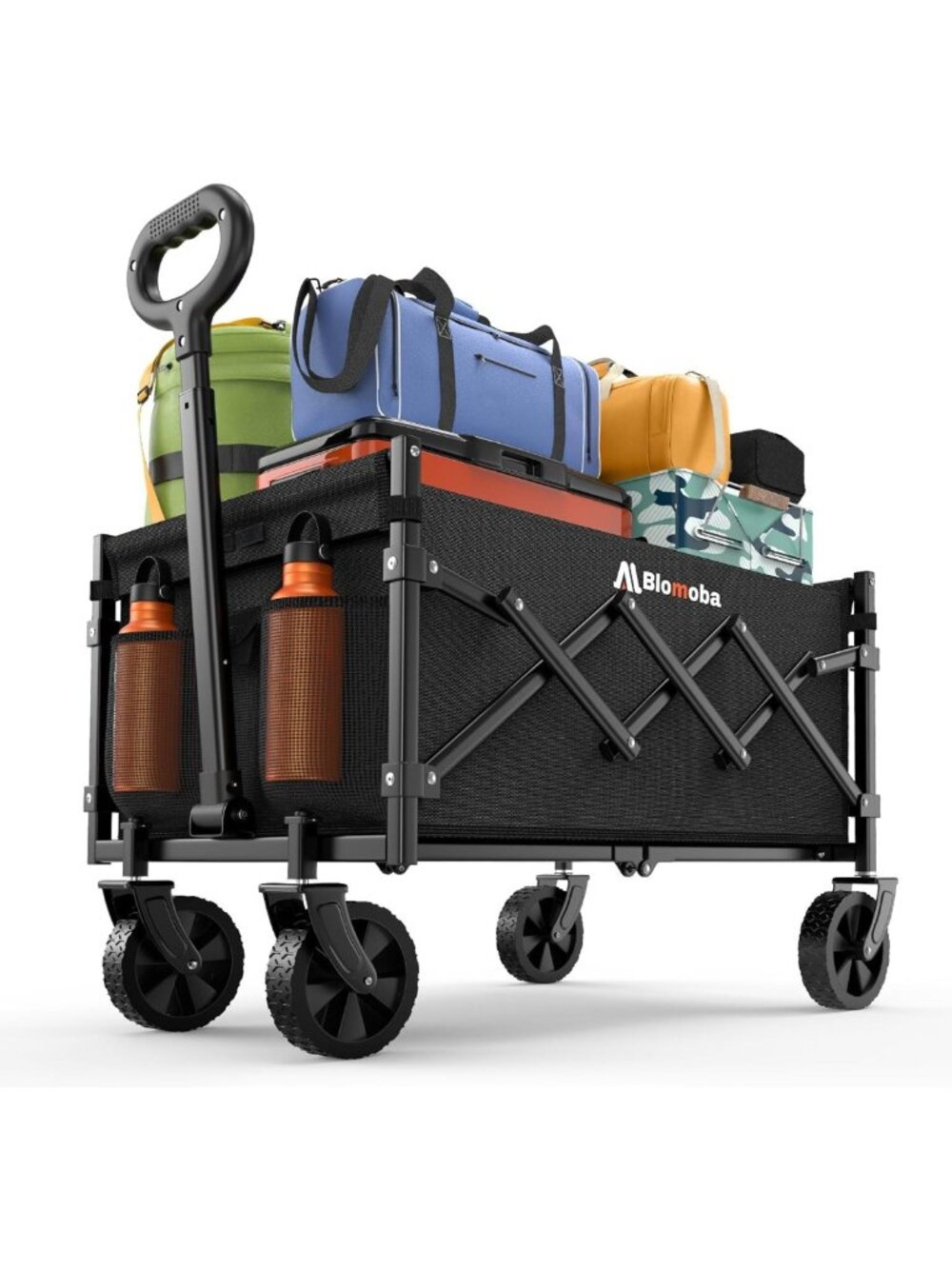 Lightweight Collapsible Wagon Cart - 220 lbs Capacity, Foldable with Wheels for